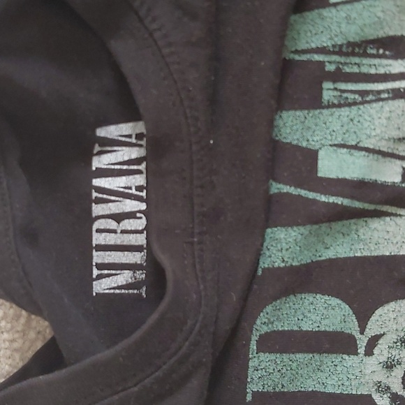Nirvana band tee blueish Green to pink gradient (Medium) - Picture 2 of 2